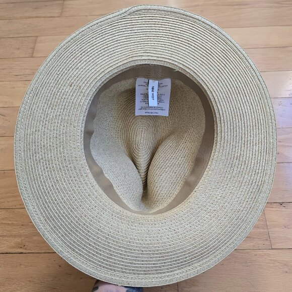 nine west | minimalist neutral cream coastal straw travel hat main image 5